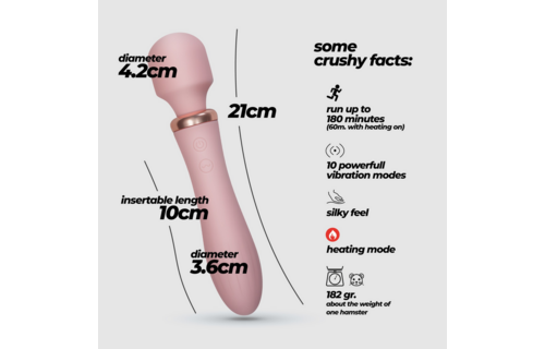 Jinx Double Wand Massager Pink | Heat & 10 Vibrations