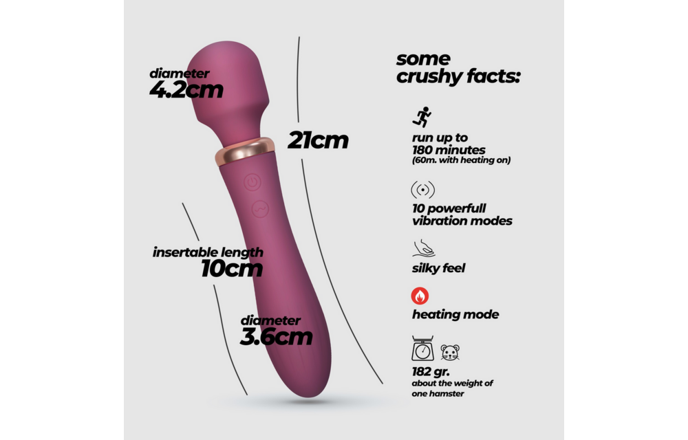 Jinx - Dual Wand Massager mit Heizmodus - Rotwein