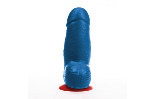 Dagr S - Realistischer dicker Dildo mit Hoden - 4,5 / 11,5 cm - Blau