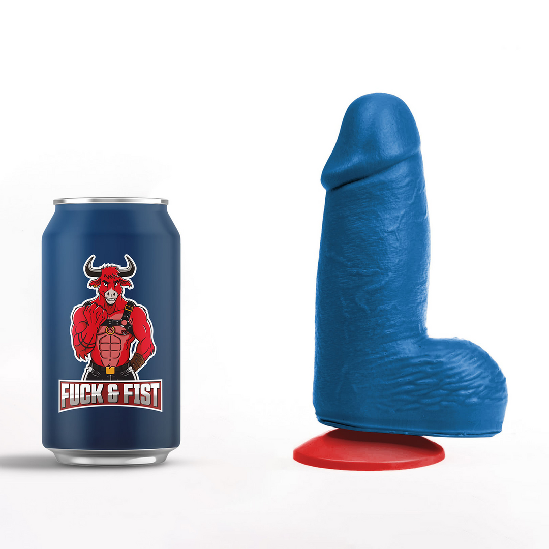 ✊Fuck & Fist Dagr S - Realistische Dikke Dildo met Ballen - 4,5 / 11,5 cm - Blauw