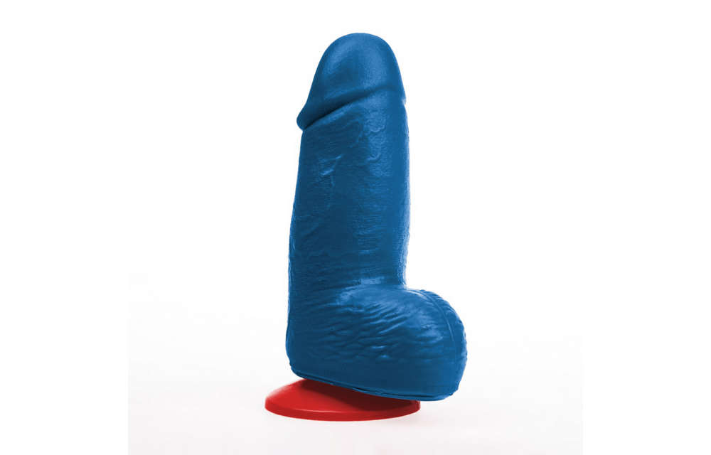 Dagr S - Realistischer dicker Dildo mit Hoden - 4,5 / 11,5 cm - Blau