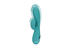 Aufblasbarer Rabbit-Vibrator 4 cm – Pfauenblaues Vergnügen!