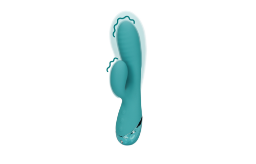 Opblaasbare Konijnen Vibrator 4 cm - Pauwblauw Genot!