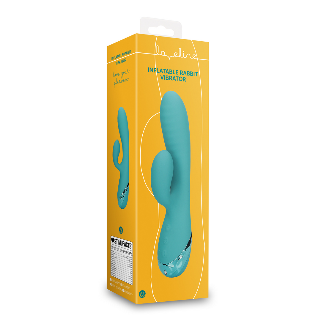 Opblaasbare Konijnen Vibrator 4 cm - Pauwblauw Genot!