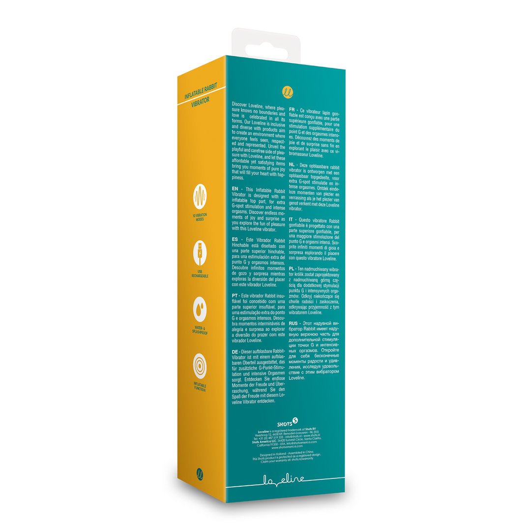 Opblaasbare Konijnen Vibrator 4 cm - Pauwblauw Genot!