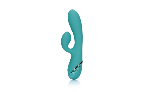Inflatable Rabbit Vibrator 4 cm - Peacock Blue Pleasure!