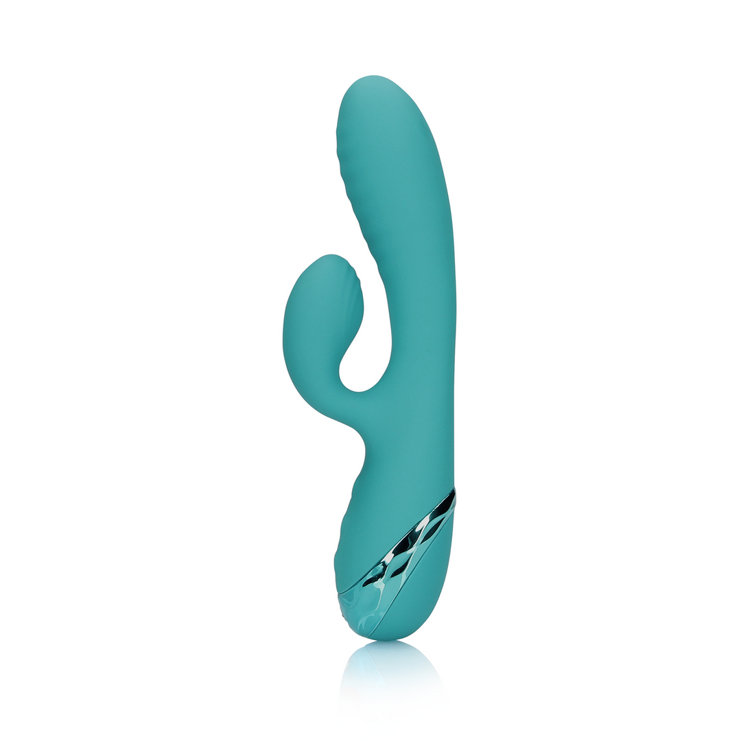 Inflatable Rabbit Vibrator 4 cm - Peacock Blue Pleasure!