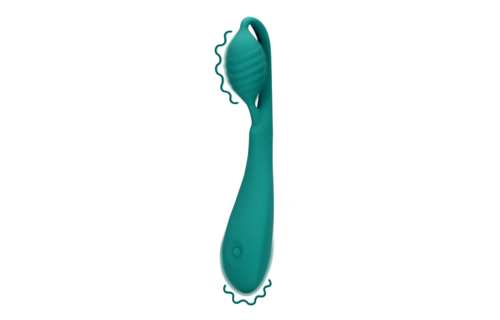 G-Punkt-Vibrator mit Perlen Blau Grün – Loveline by Shots