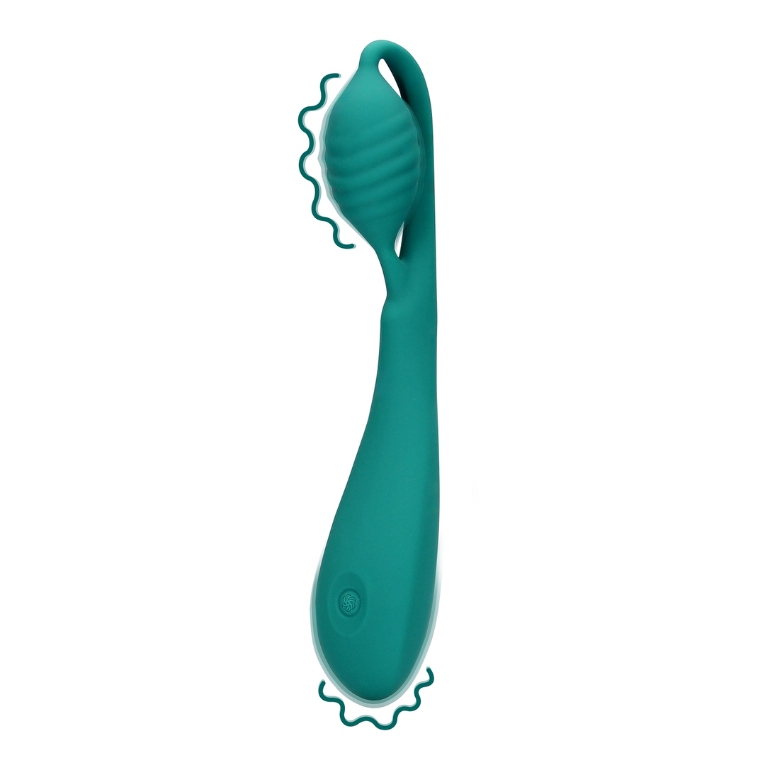 G-Spot Vibrator with Pearls Blue Green - Loveline by Shots