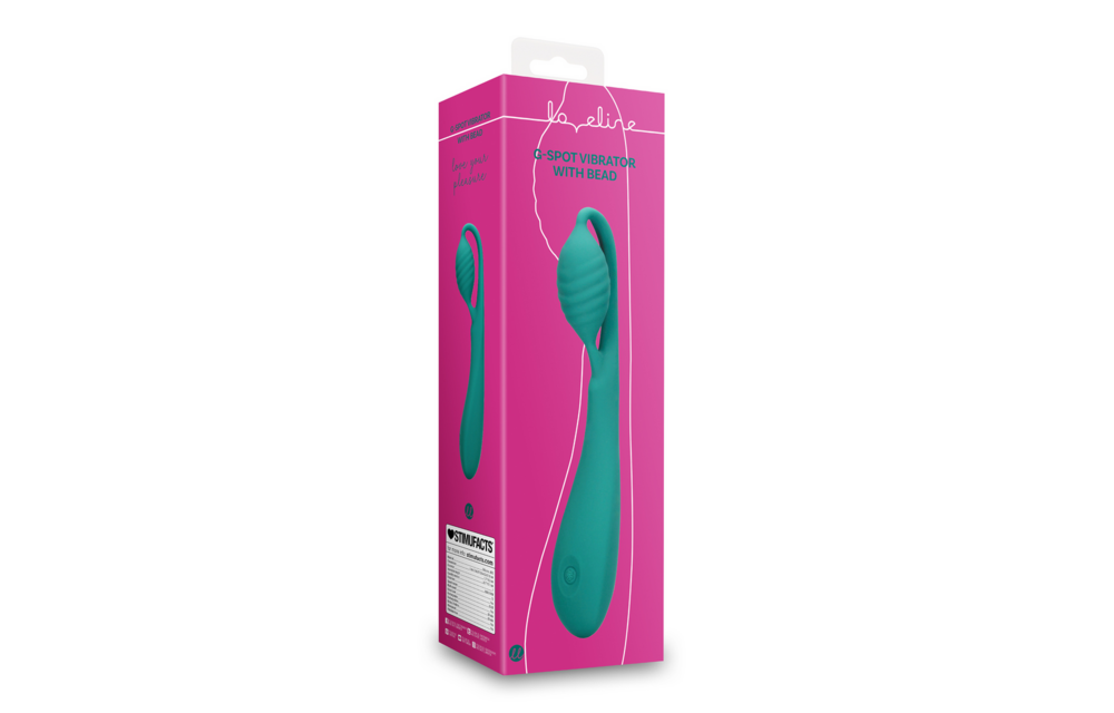 G-Punkt-Vibrator mit Perlen Blau Grün – Loveline by Shots