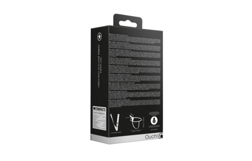 Vibrating Strap-On 15 cm - 10 Speeds Black Silicone