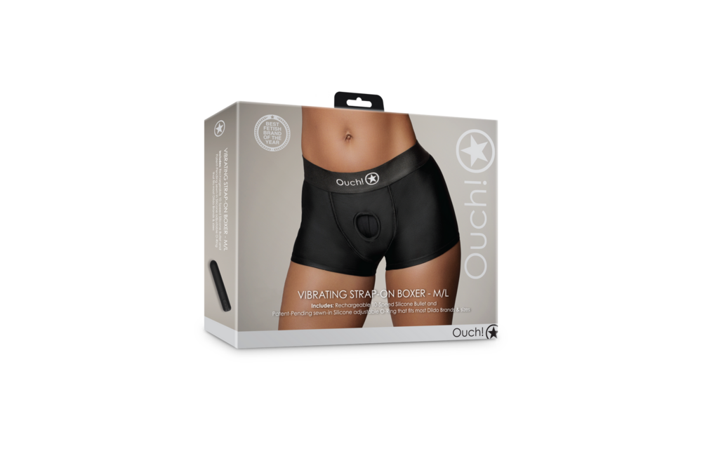 Vibrating Strap-on Boxer M/L Black | Comfort & Sensation