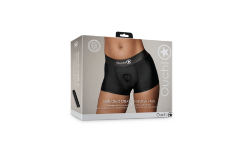 Vibrating Strap-on Boxer - M/L - Black