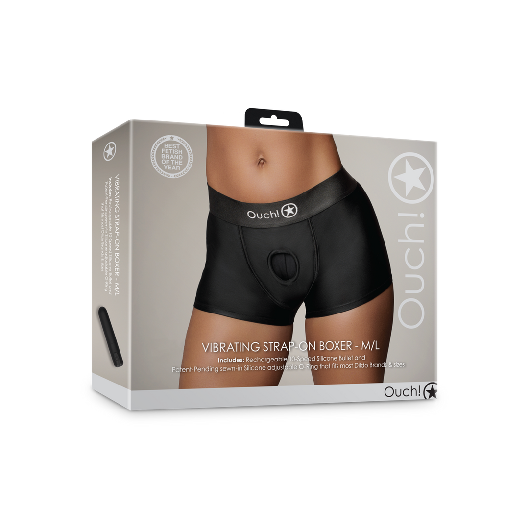 Vibrerende Strap-on Boxer - M/L - Zwart
