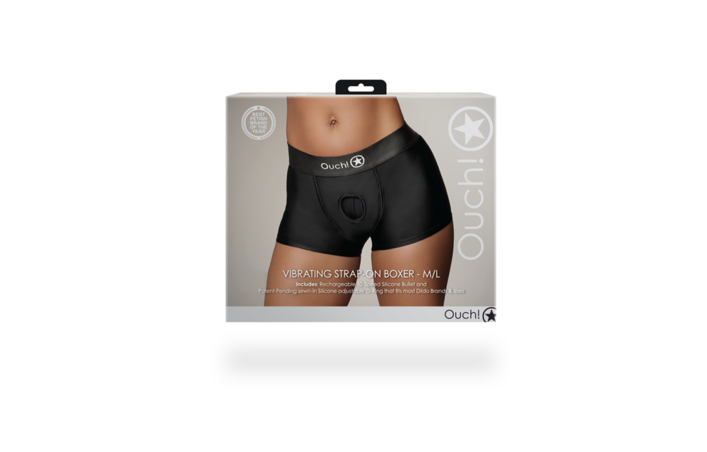 Vibrerende Strap-on Boxer M/L Zwart | Comfort & Sensatie