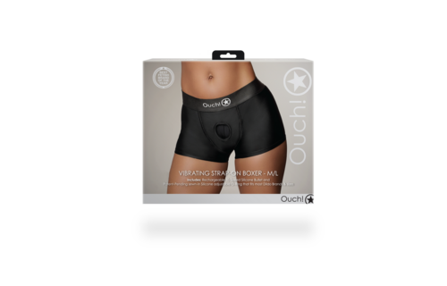 Vibrierende Strap-on-Boxershorts M/L Schwarz | Komfort & Sensation