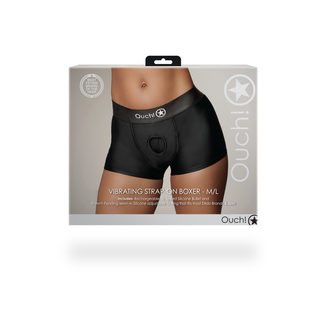 Vibrating Strap-on Boxer M/L Black | Comfort & Sensation