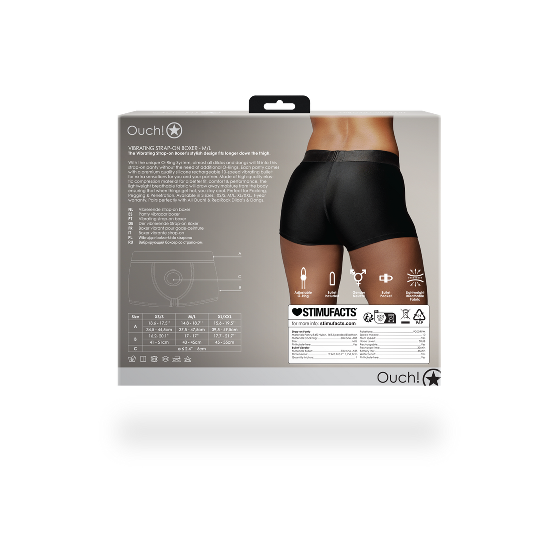Vibrating Strap-on Boxer M/L Black | Comfort & Sensation