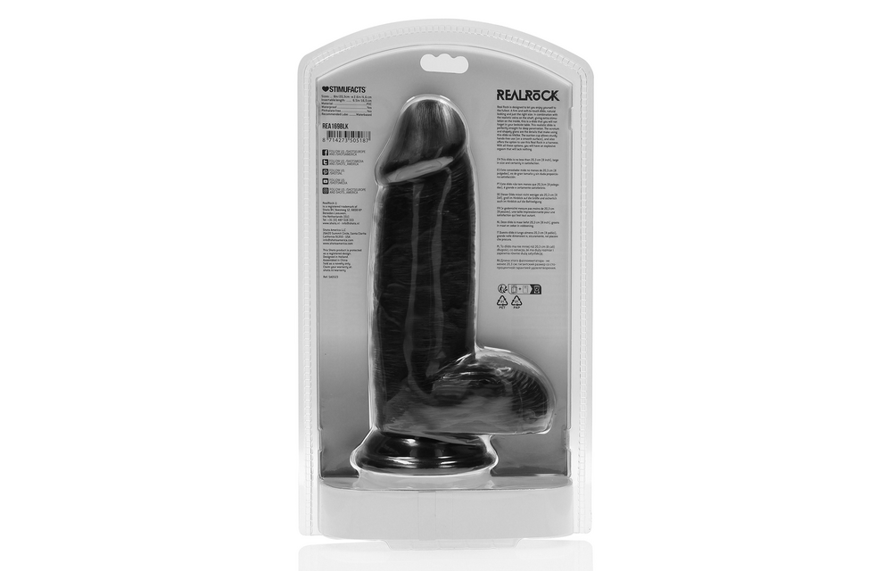 Extra Dikke Recht met Ballen 8 / 20,3 cm - Zwart