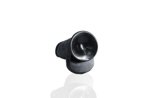Extra dick, gerade, mit Hoden, 16,5 cm – RealRock Dildo Schwarz