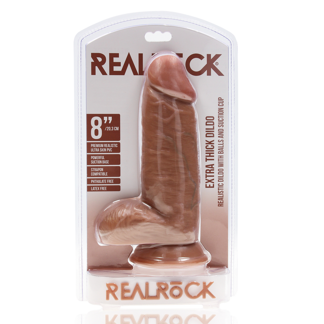 Extra Dik Recht Met Ballen 6,6 cm - Realistische Tan Dildo