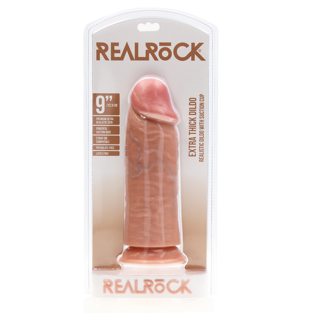 Extra Dick Gerade ohne Kugeln 9 / 23 cm - Flesh