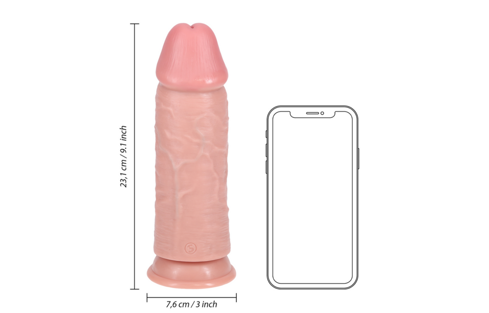 Extra Dikke Rechte Zonder Ballen 9/23 cm - RealRock Dildo 7,6 cm