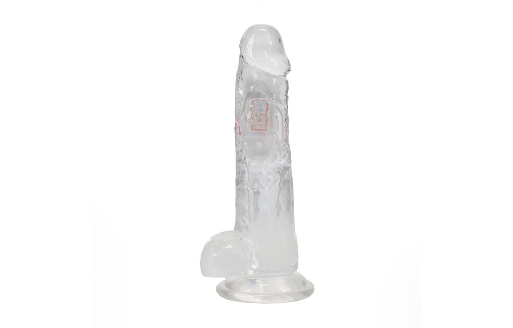 LED-vibrierender gerader Penis 22,5 cm transparent – RealRock
