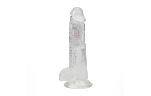 LED Vibrating Straight Penis 22.5 cm Transparent - RealRock