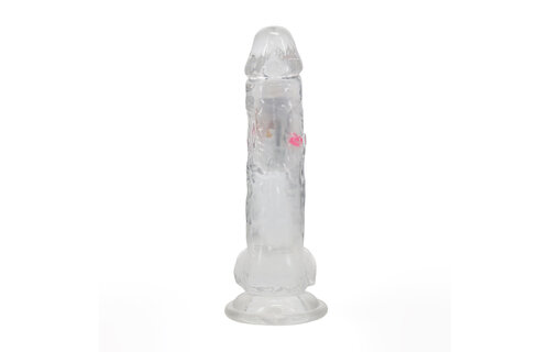 LED Vibrating Straight Penis 22.5 cm Transparent - RealRock
