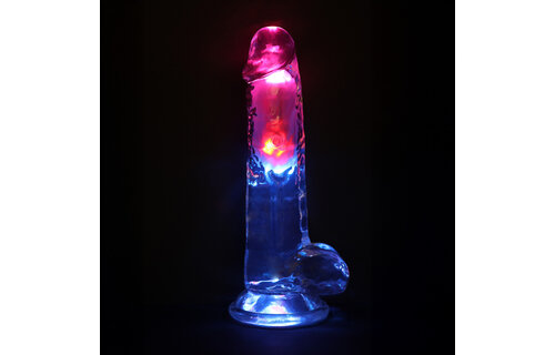 LED Vibrerende Rechte Penis 22,5 cm Transparant - RealRock