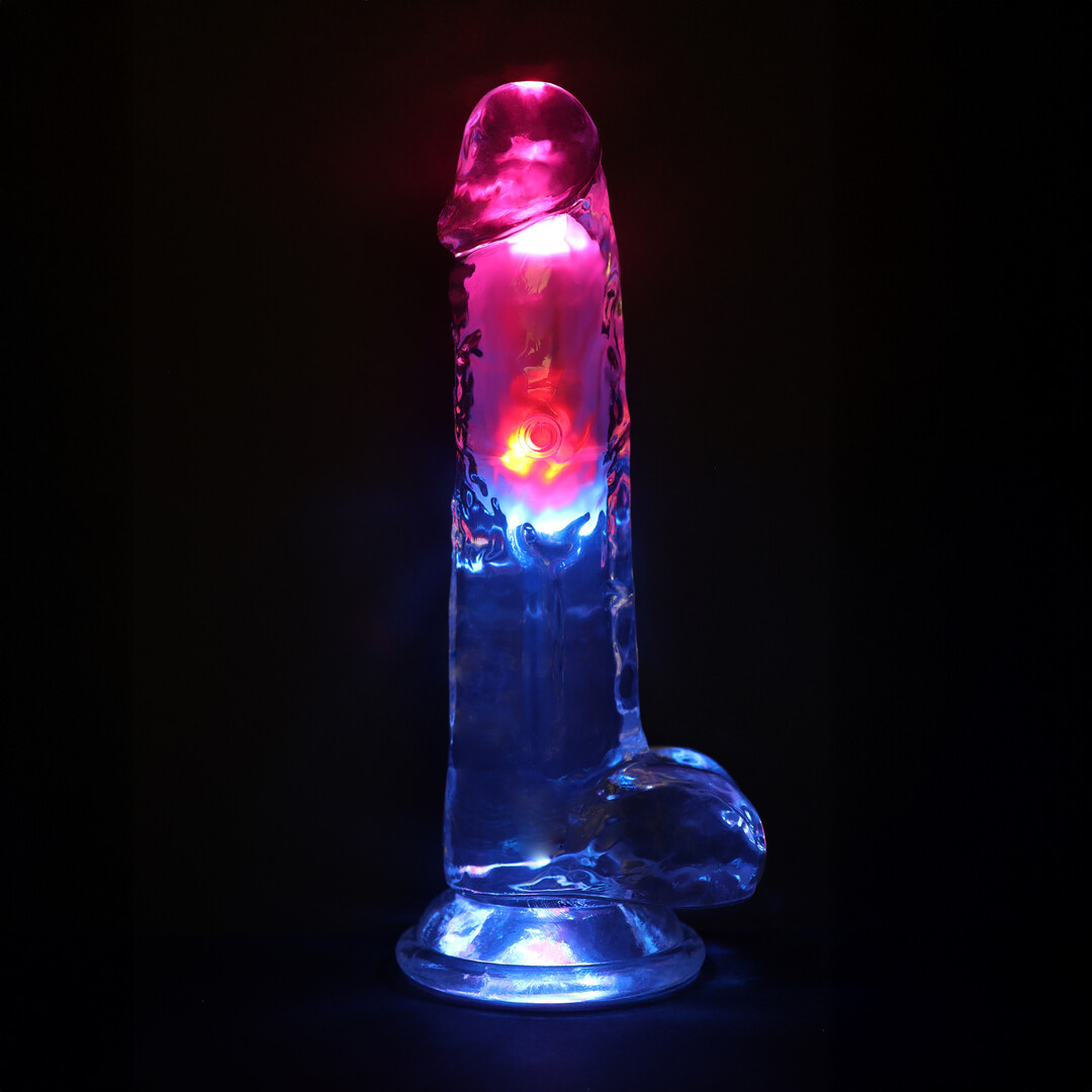 LED Vibrerende Rechte Penis 22,5 cm Transparant - RealRock