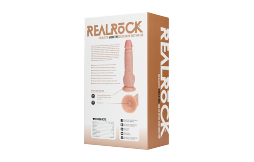 Vibrating Regular Straight Cock with Balls - 7 / 18 cm - Flesh