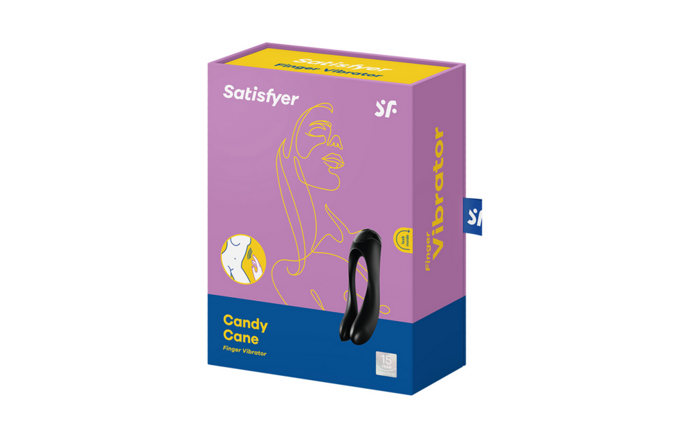 Candy Cane Fingervibrator Schwarz – Kraftvolles & kompaktes Vergnügen