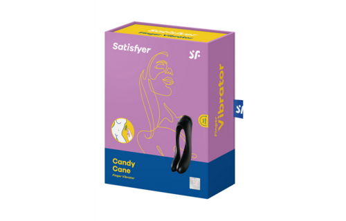 Candy Cane - Finger Vibrator for Intimate Zones - Black