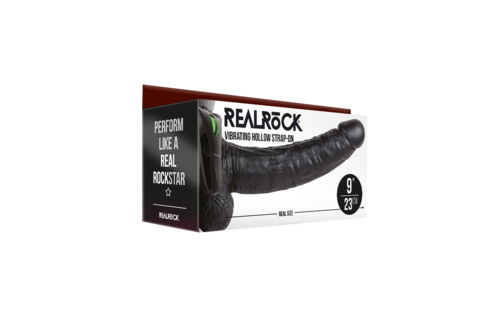Vibrerende Holle Strap-On met Ballen | RealRock 23 cm Krachtig