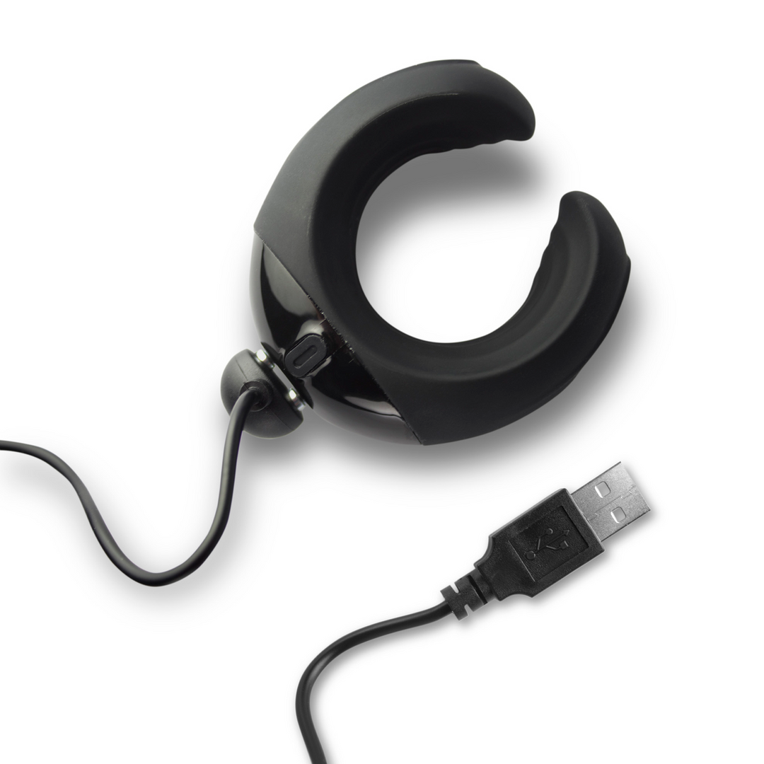 Echo Vibrating C-shaped Masturbator - Power & Comfort Black