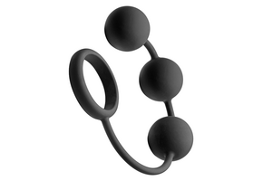 Silicone Cock Ring 15.2 cm with 3 Weighted Balls - XR Brands