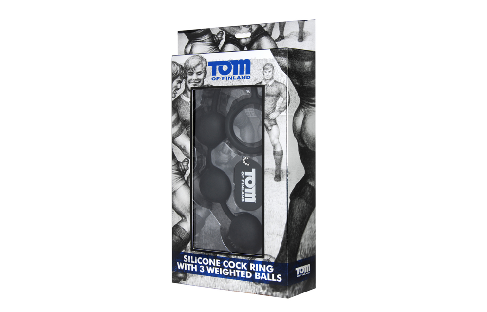 Siliconen Cockring 15,2 cm met 3 Gewogen Ballen - XR Brands