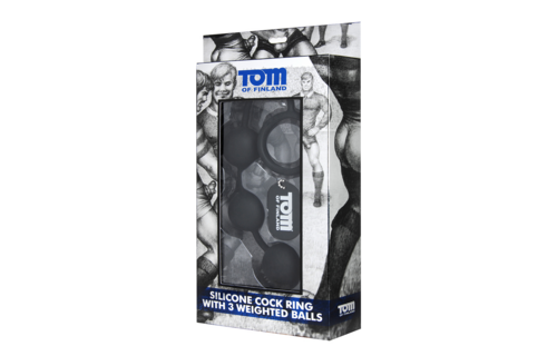 Siliconen Cockring 15,2 cm met 3 Gewogen Ballen - XR Brands