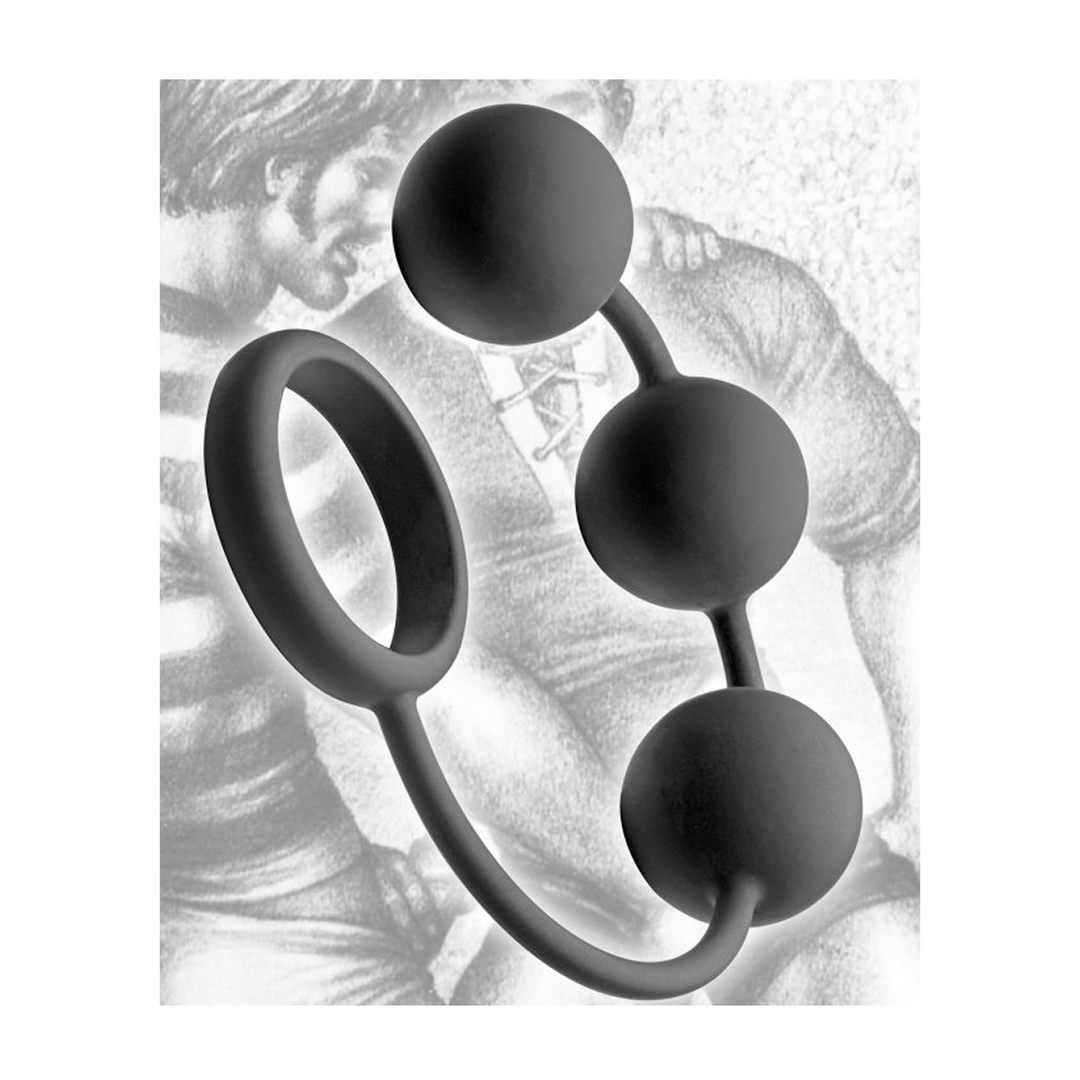 Siliconen Cockring 15,2 cm met 3 Gewogen Ballen - XR Brands