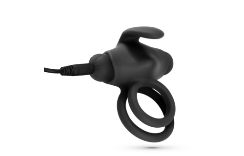 Thumper Double Vibrating Cock Ring Black with Remote Control