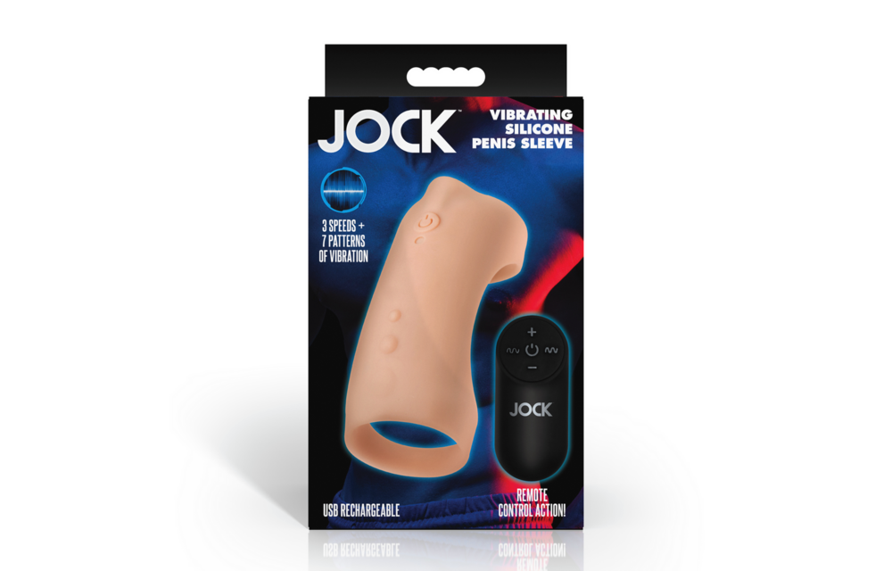 Vibrierende Silikon Penis-Hülle - Hell