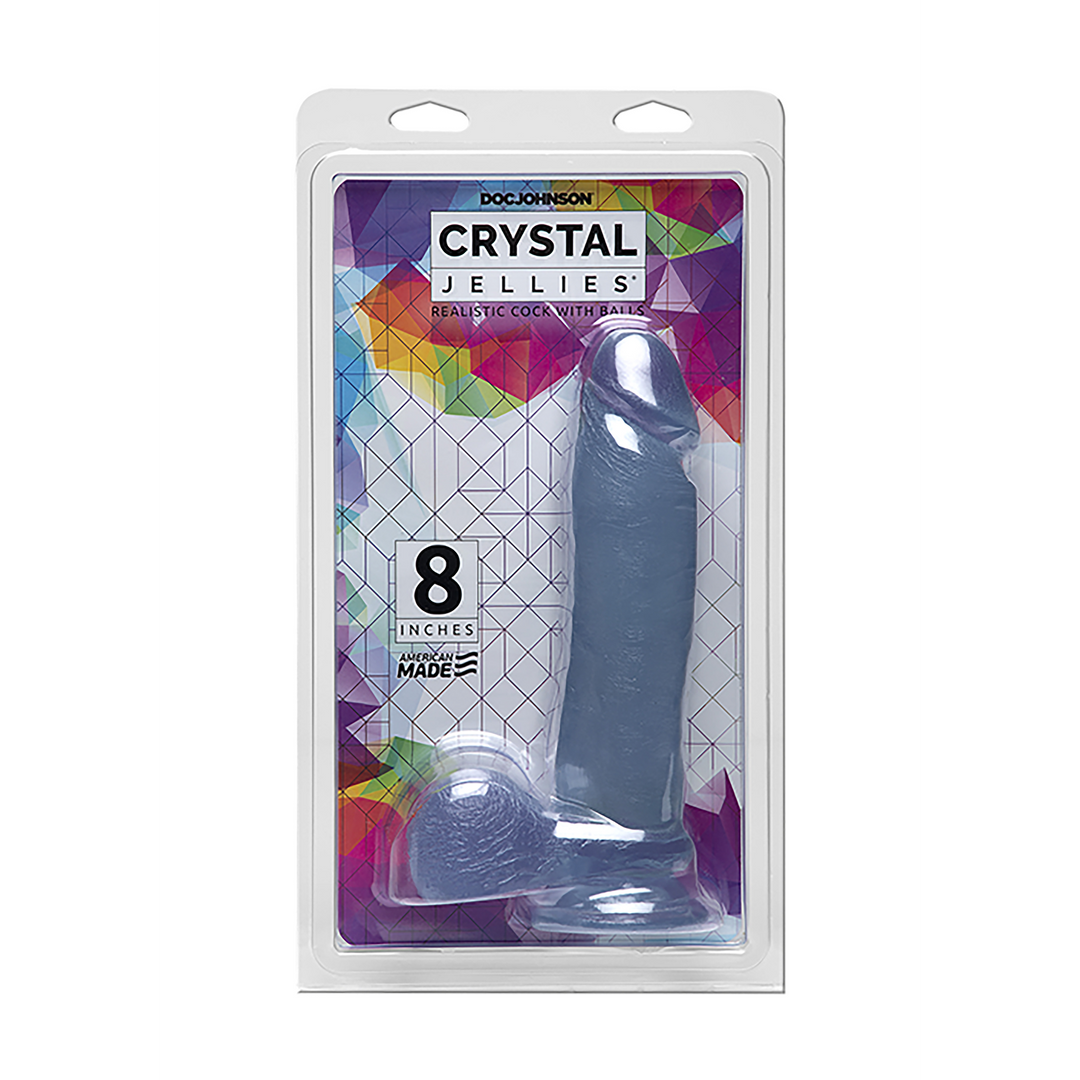Realistic Cock with Balls 18 cm - Crystalline Pleasure!