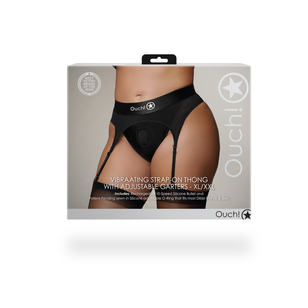 Vibrating Strap-on Thong XL/XXL Black – Comfort & Sensation