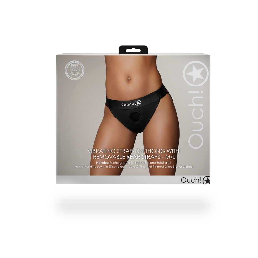 Vibrerende Strap-on String M/L Zwart – Comfort & Sensatie