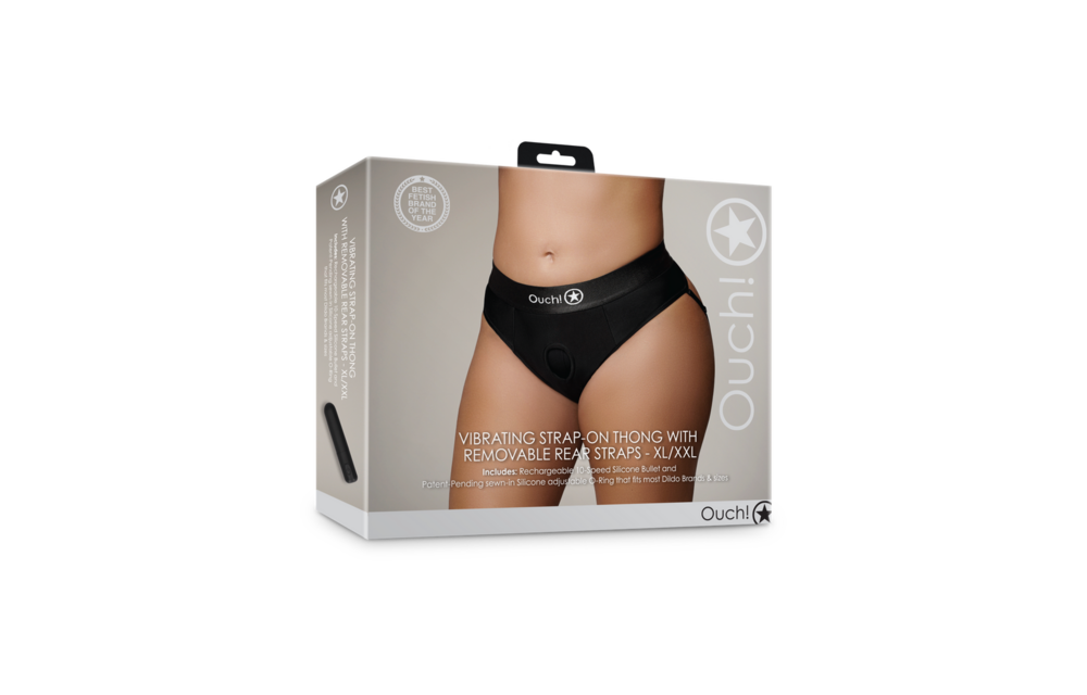 Vibrierender Strap-on-String XL/XXL Schwarz | Komfort & Vergnügen