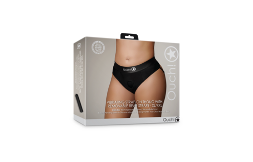 Vibrating Strap-on Thong XL/XXL Black | Comfort & Pleasure