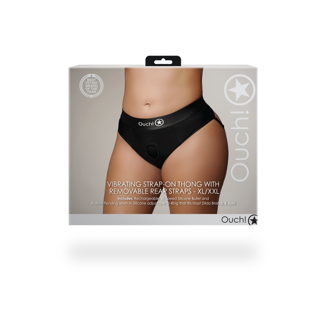 Vibrerende Strap-on String XL/XXL Zwart | Comfort & Plezier