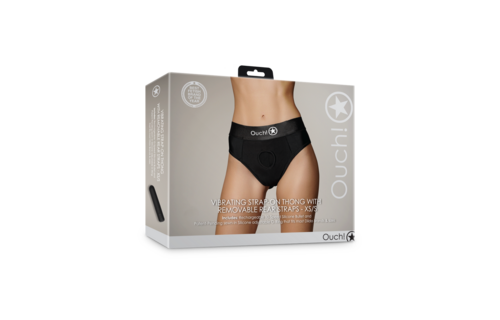 Vibrating Strap-on Thong XS/S Black – Comfort & Sensation